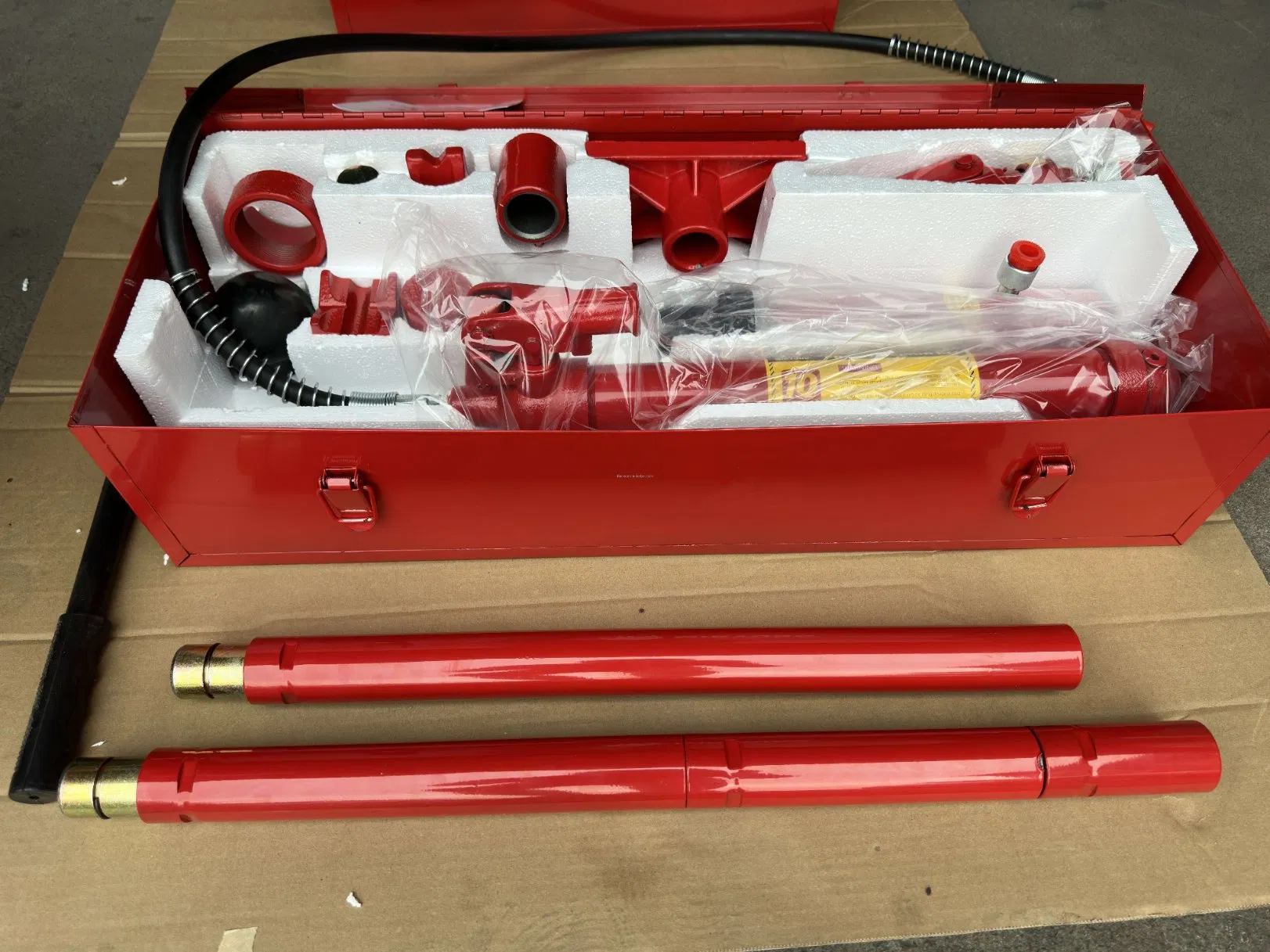 10-Ton Kit de Ferramentas Hidráulico Porta Power para Reparação de Estruturas de Carro com Caixa de Metal