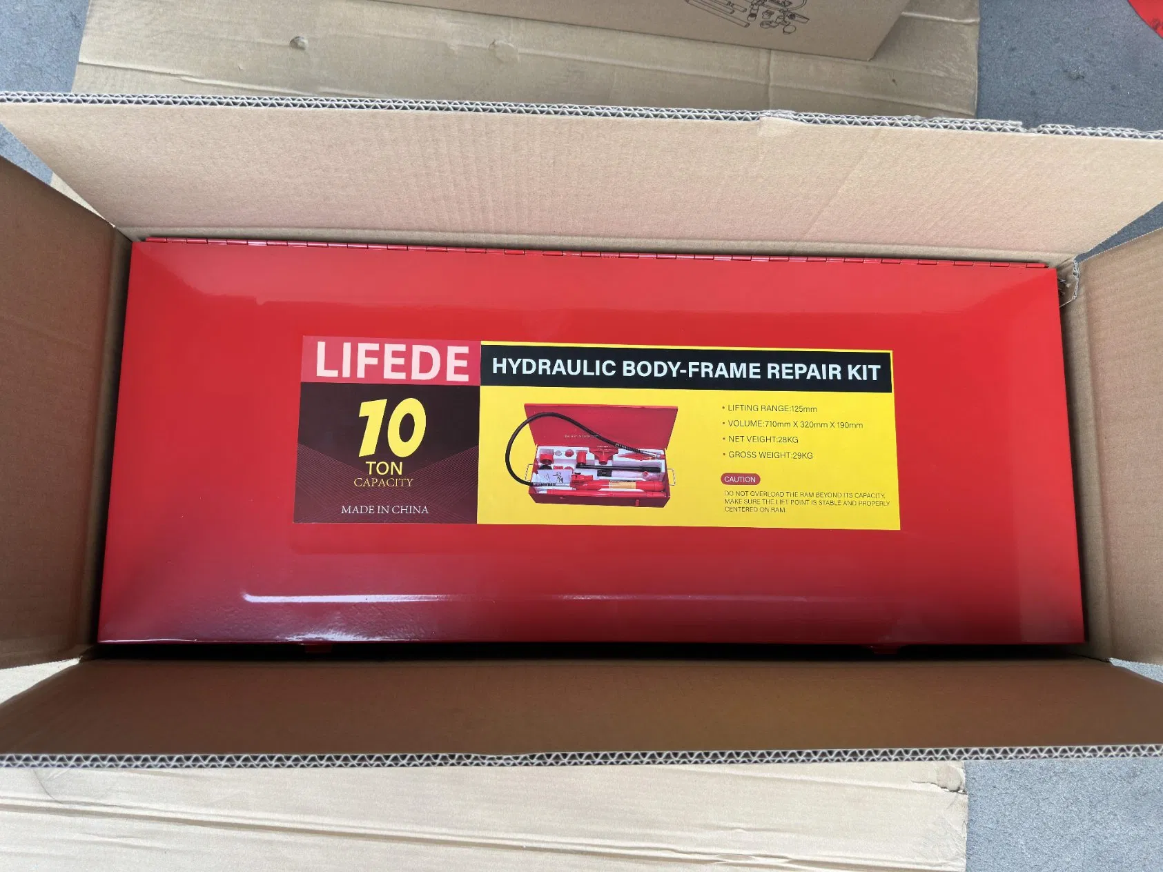 10ton Conjunto de Ferramentas Poderoso para Reparação de Estruturas de Carroceria com Macaco Hidráulico Porta-Poder RAM com Caixa de Ferro