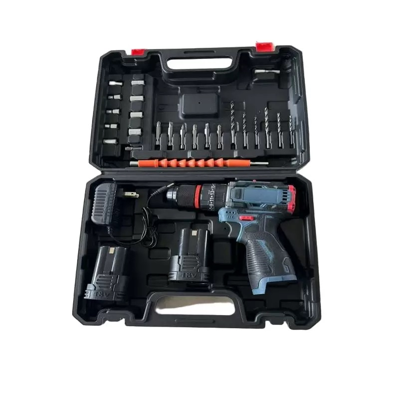 12V Furadeira de Velocidade Única com Duas Baterias e Um Carregador Kit de Ferramentas