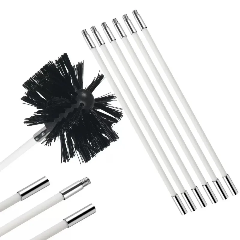 Kit de limpeza de chaminé durável com escova para remover fiapos e limpar a parede interna do tubo