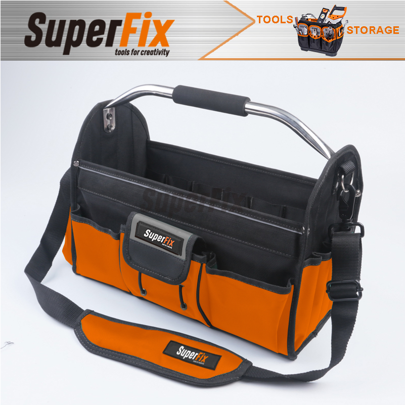 Bolsa de Nylon com Design Aberto, Alça Tubular Confortável, Forma Quadrada de Kit de Ferramentas