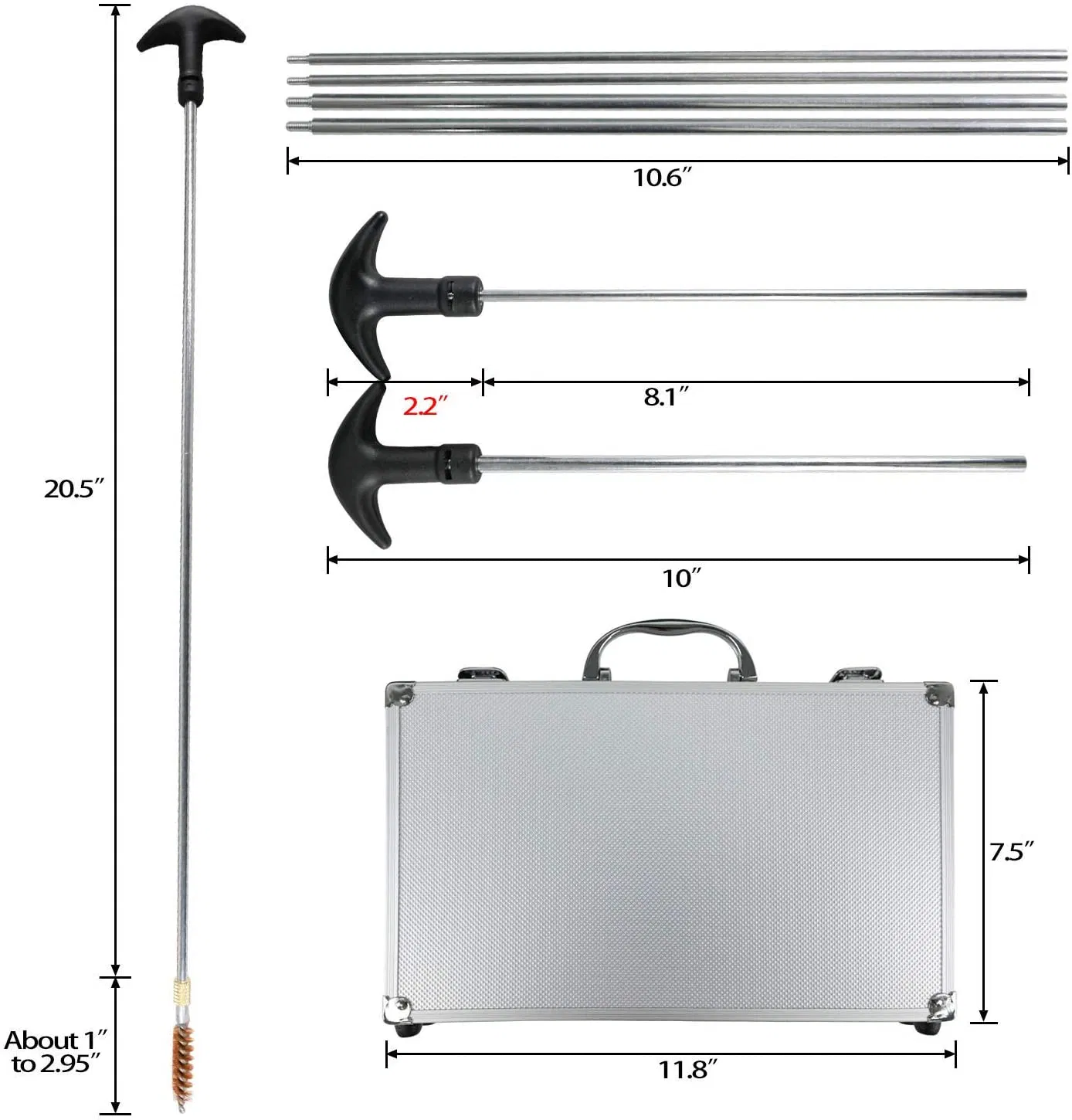 Kit de Limpeza Universal para Espingarda 28PCS com Estojo de Alumínio