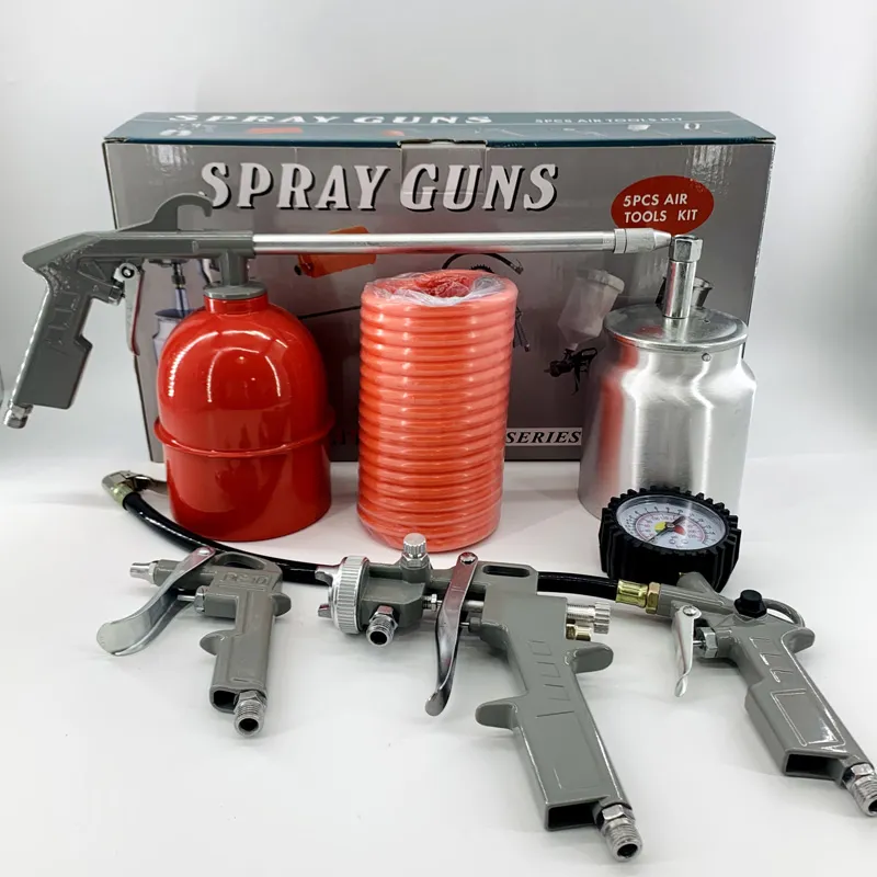 5sets Acessório de Compressor de Ferramenta Profissional Kit de Pistola de Pintura Pneumática para Carro