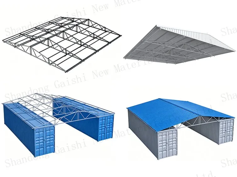 Abrigo de Gable Prefabricado de Contêiner de Carga Pesada OEM ODM Q235 Cobertura de Canopy de Contêiner de Aço Kit de Telhado para Armazenamento em Armazém