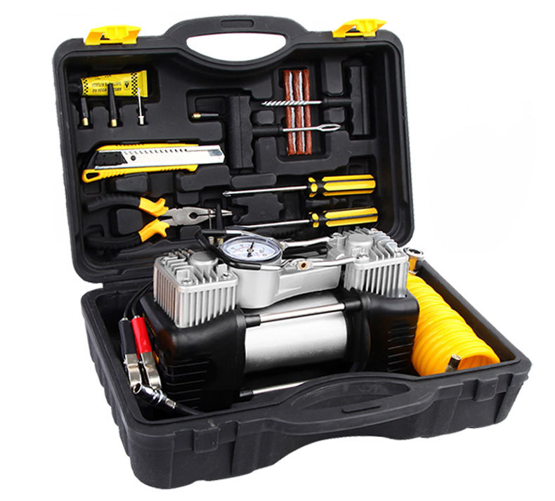 12V Manutenção de Emergência Carro Duplo Cilindro Portátil Rápido Reabastecimento de Ar Pneus Ferramenta Veicular Bomba de Ar Infladores de Pneus