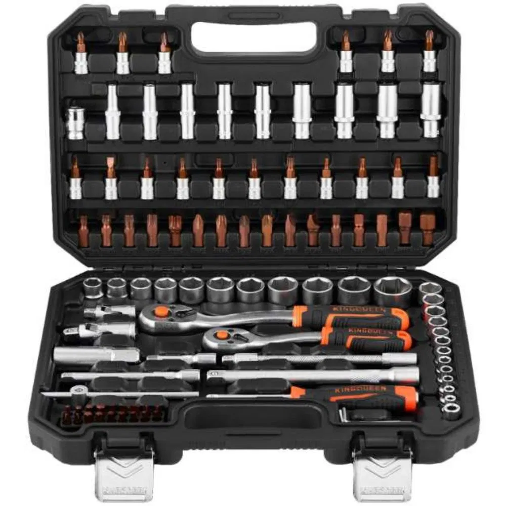 95PCS Conjunto de Ferramentas de Uso Pesado com Catraca para Tarefas Básicas de Manutenção Automotiva
