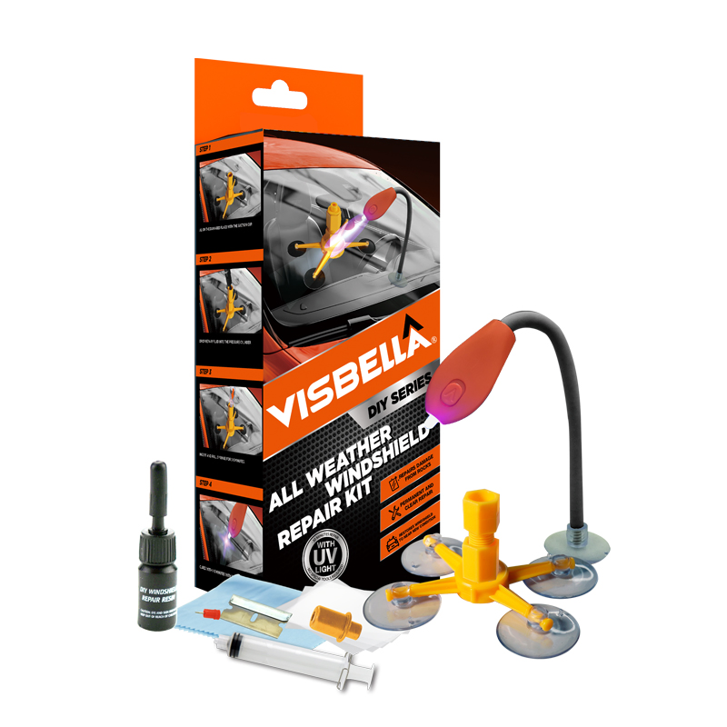 Kit de Ferramentas para Reparação de Para-brisa Automotivo Visbella com Luz UV