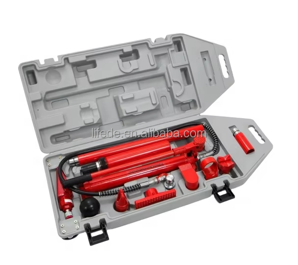 10 Conjunto de Ferramentas Hidráulicas Porta-Poder Ton Steel para Reparo de Estruturas de Carroceria com Maleta de Transporte