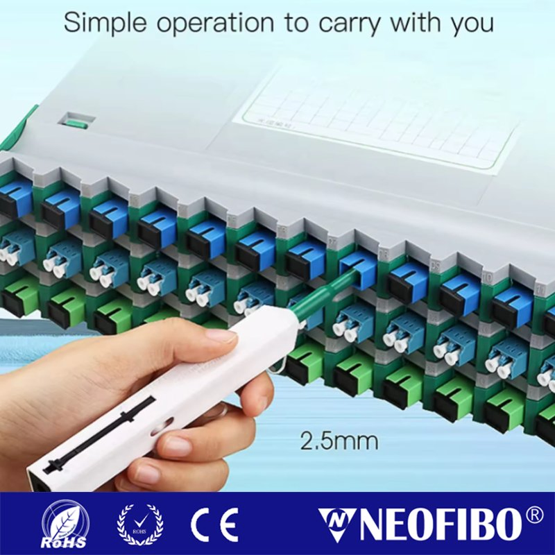 NEOFIBO CK-13CN Caixa de Limpeza com Toalhetes Sem Pelos para Conectores MPO/MTP Ferramentas de Manutenção de Alta Precisão Kit de Limpeza de Fibra Óptica Limpeza de Cassete de Fibra Óptica