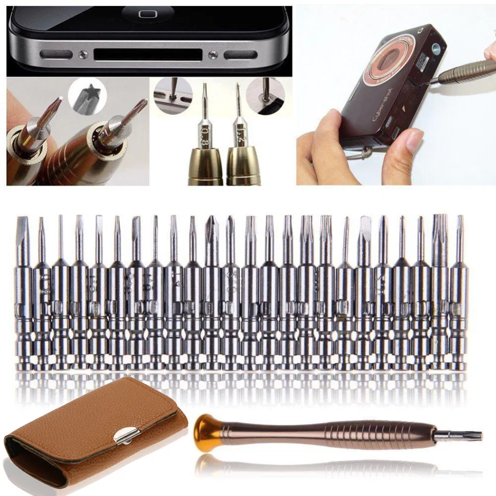 Conjunto de Chaves de Precisão Mini 25 em 1 Kit de Ferramentas de Reparação de Abridores de Chaves Torx Eletrônicas para iPhone Câmera Relógio Tablet PC
