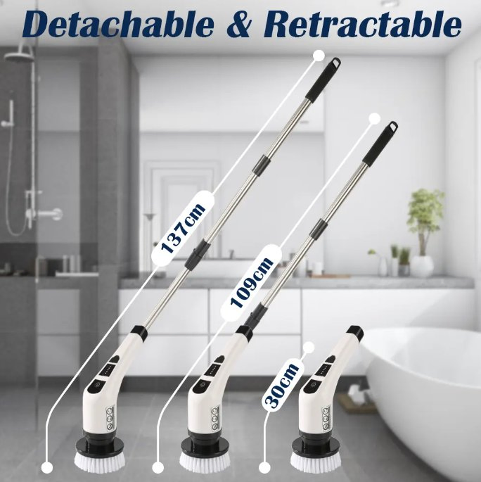 Kit de Limpeza Elétrica Long Reach Recarregável Escova de Limpeza Elétrica Multiuso