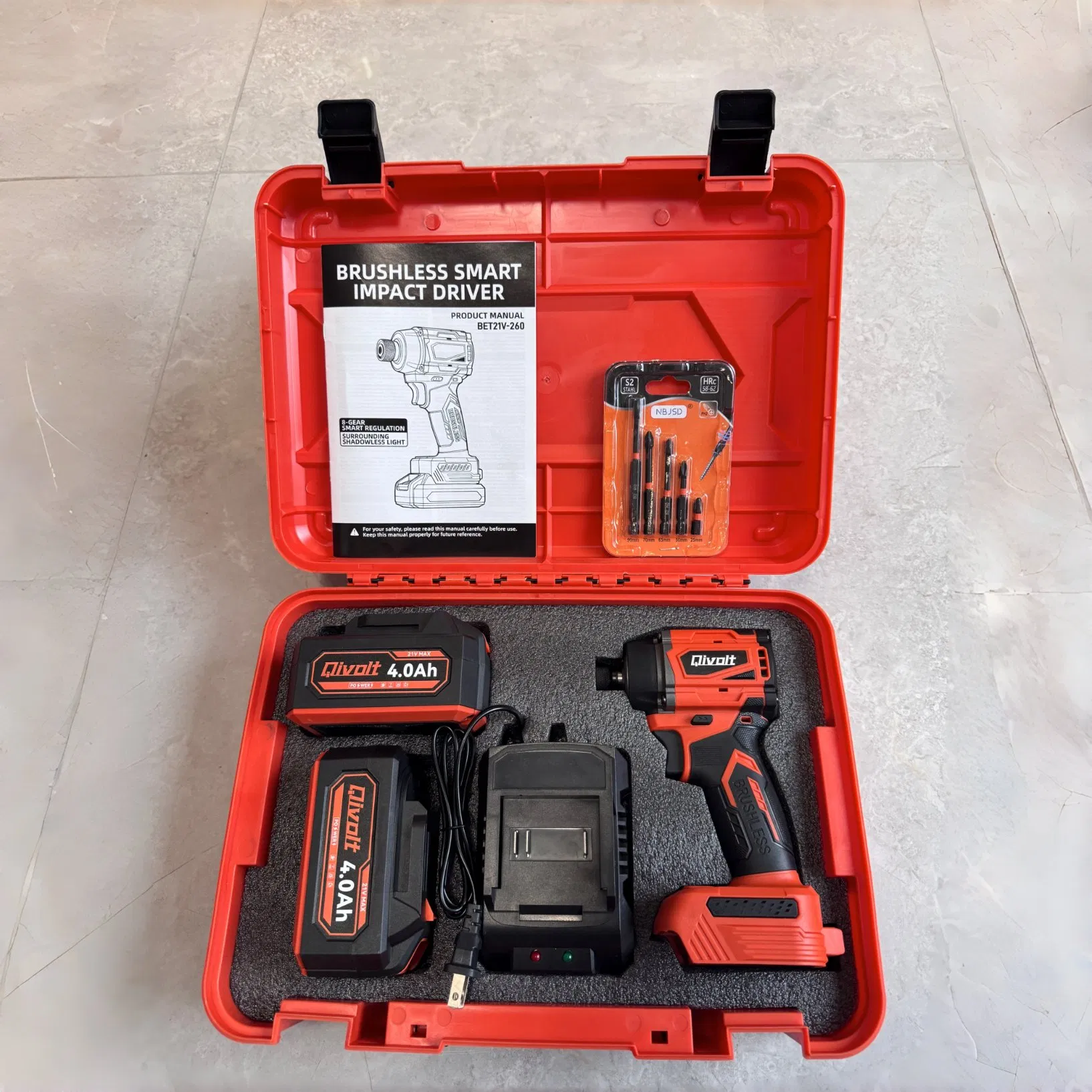21V Conjunto de Ferramentas Elétricas Sem Fio com Furadeira, Chave de Impacto, Esmerilhadeira com Bateria, Carregador e Caixa de Ferramentas para Marcenaria