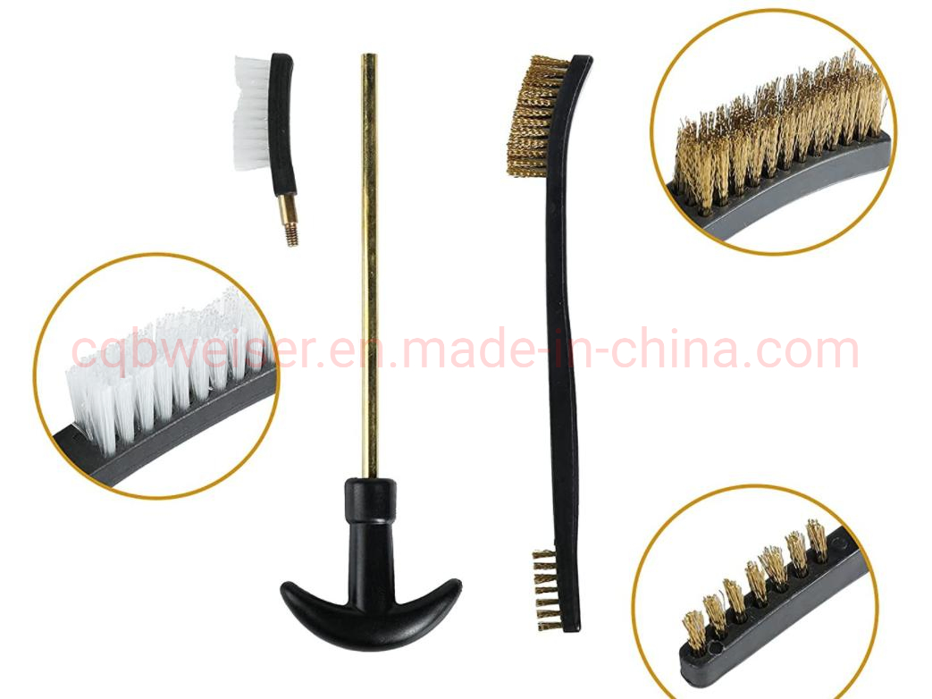 Kit de Escovas para Limpeza de Armas com Estojo Acessórios para Limpeza e Manutenção de Cano de Arma Corda de Limpeza Pacote Macio para Limpeza de Armas