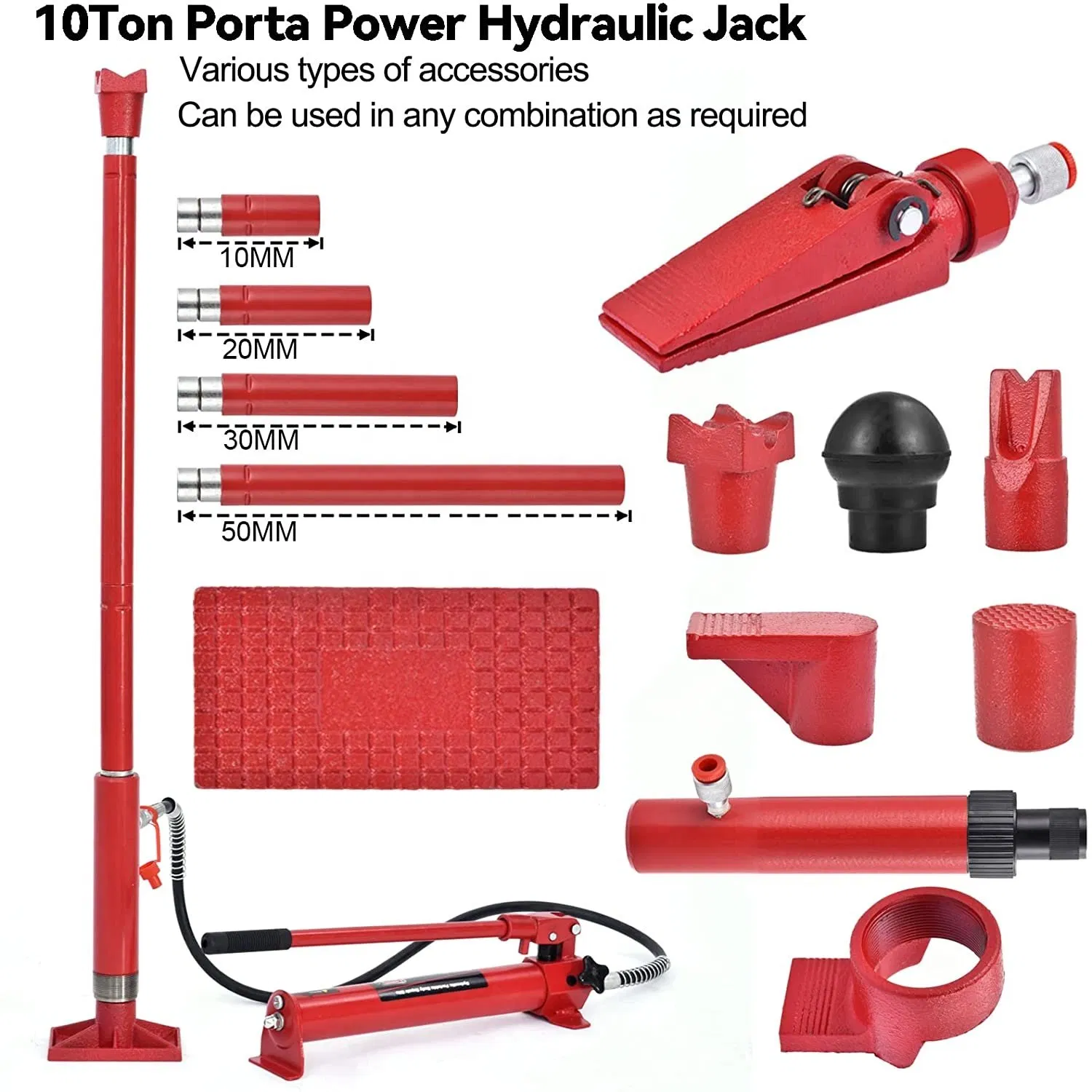 Kit de Reparação de Estruturas de Carroceria em Atacado 10ton Ferramenta Hidráulica Porta-Poder Portátil para Metal de Veículo