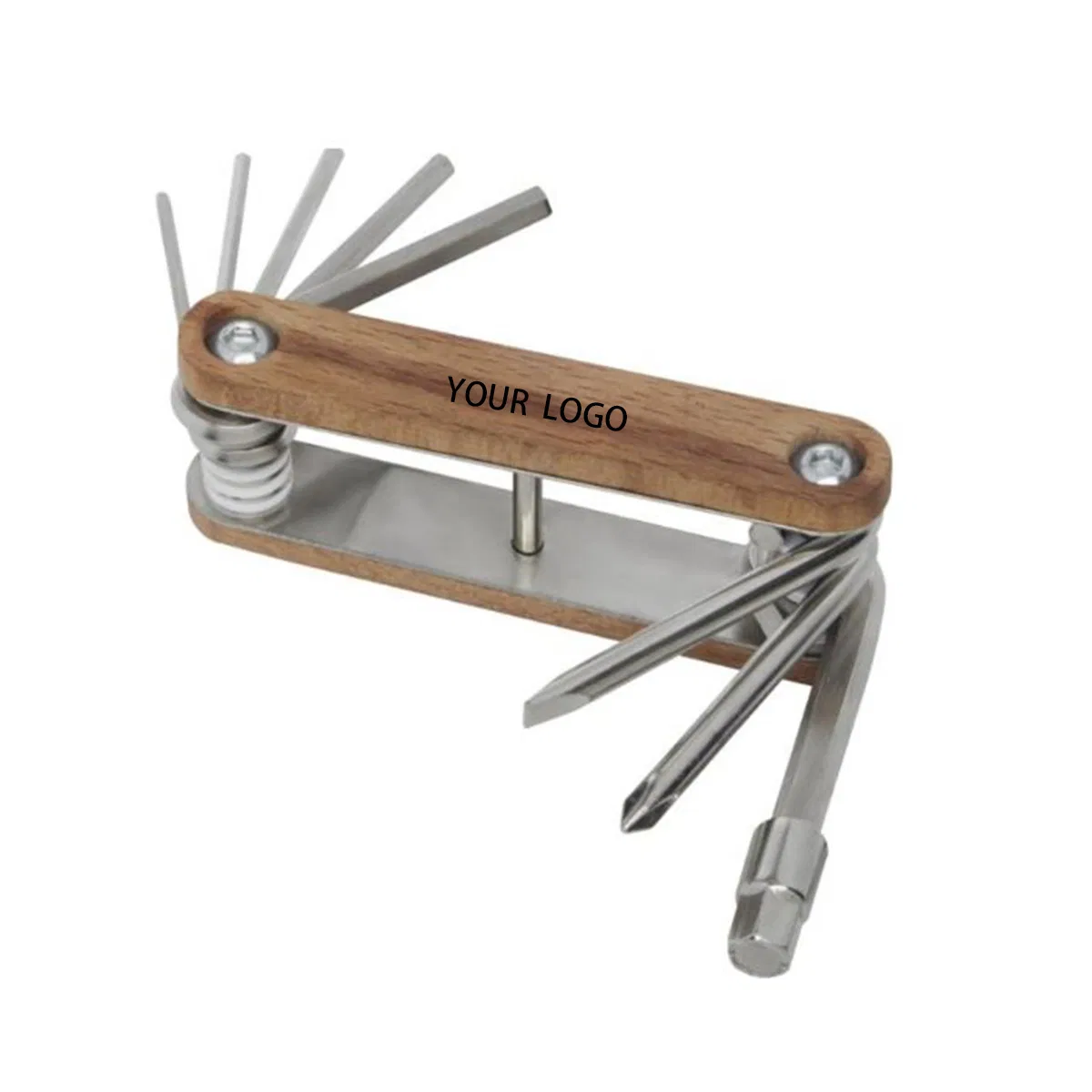 8 em 1 Ferramenta de Reparação de Bicicleta Portátil e Dobrável Mini Multitool com Logotipo Personalizado