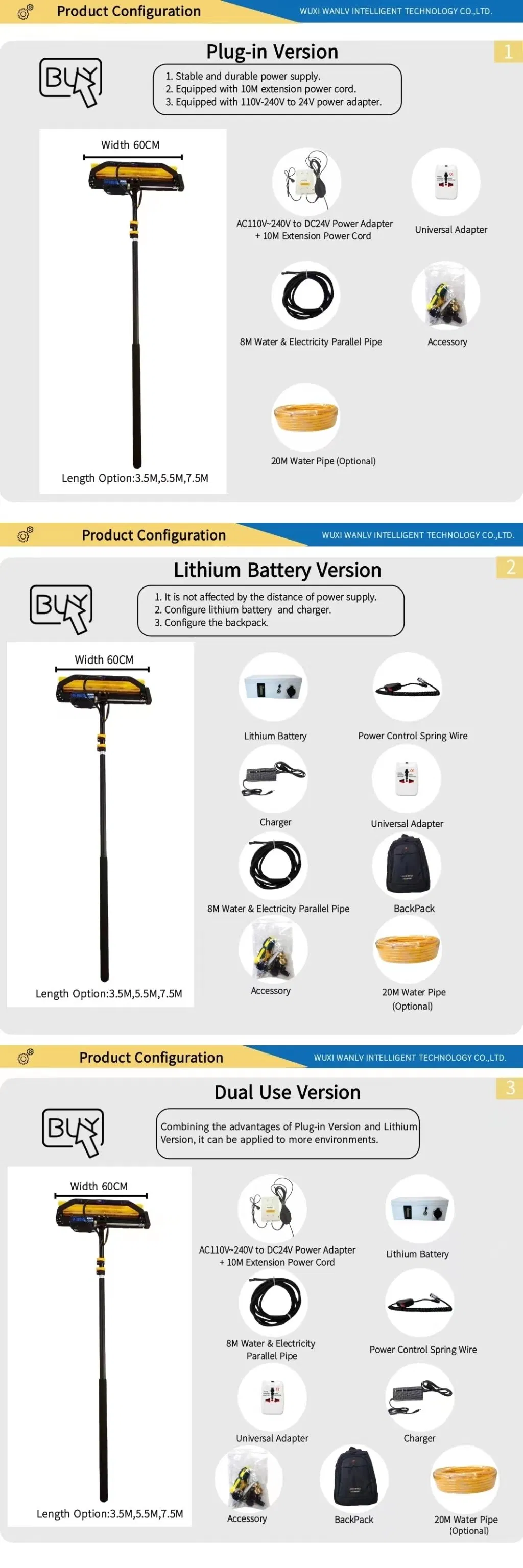 Kit de Escova de Limpeza de Painéis Solares Profissional com 12FT Cabo de Extensão