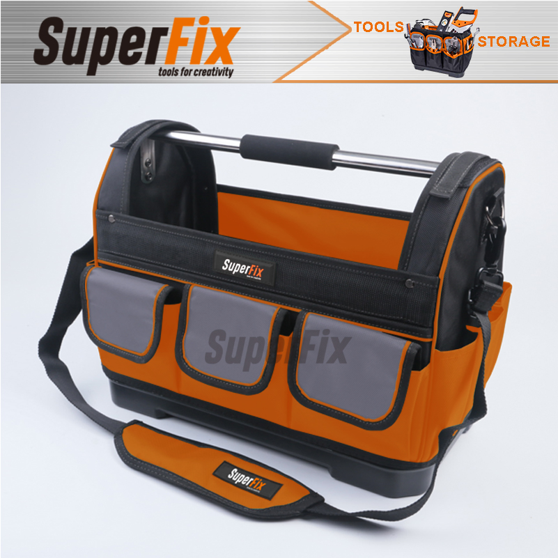 Bolsa de Nylon com Design Aberto, Alça Tubular Confortável, Forma Quadrada de Kit de Ferramentas
