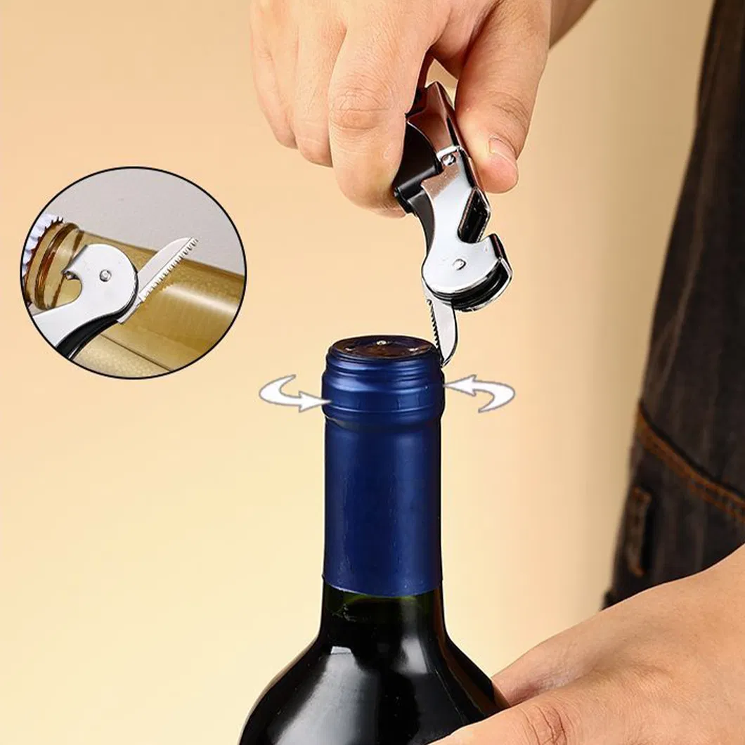 Conjunto de Abridor de Vinho Compacto, com Abridor de Cerveja Integrado