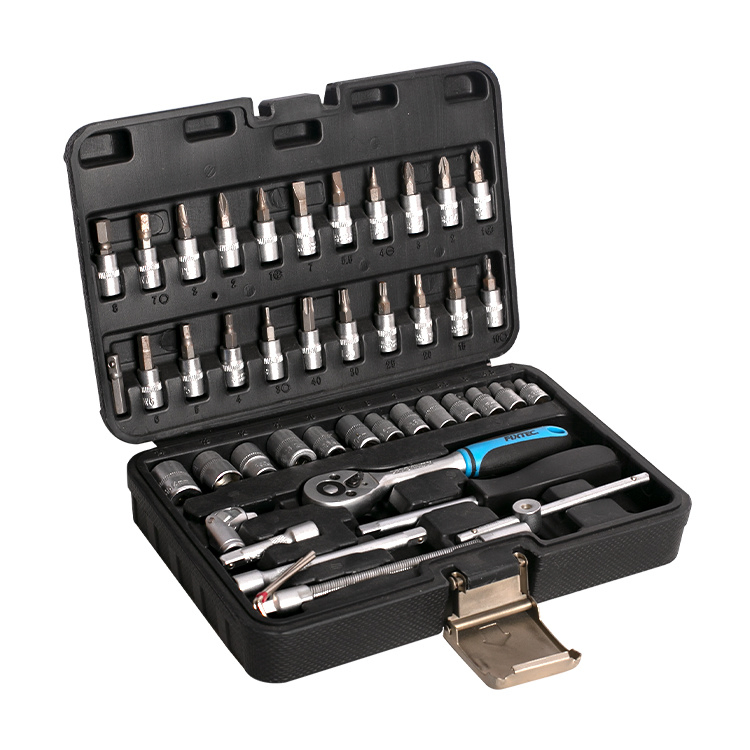 Kit de Reparação Profissional Fixtec 46PCS Conjunto de Ferramentas Mecânicas para Reparação de Carros com Caixa de Plástico