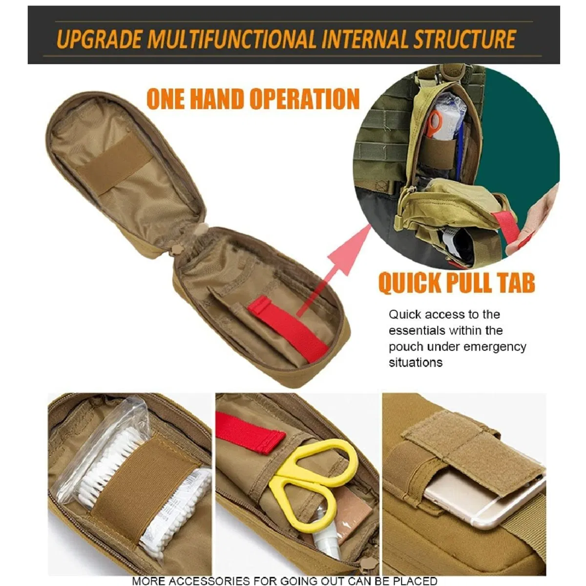 Kit de Primeiros Socorros Tático Bolsa IFAK para Torniquete de Emergência e Bandagem