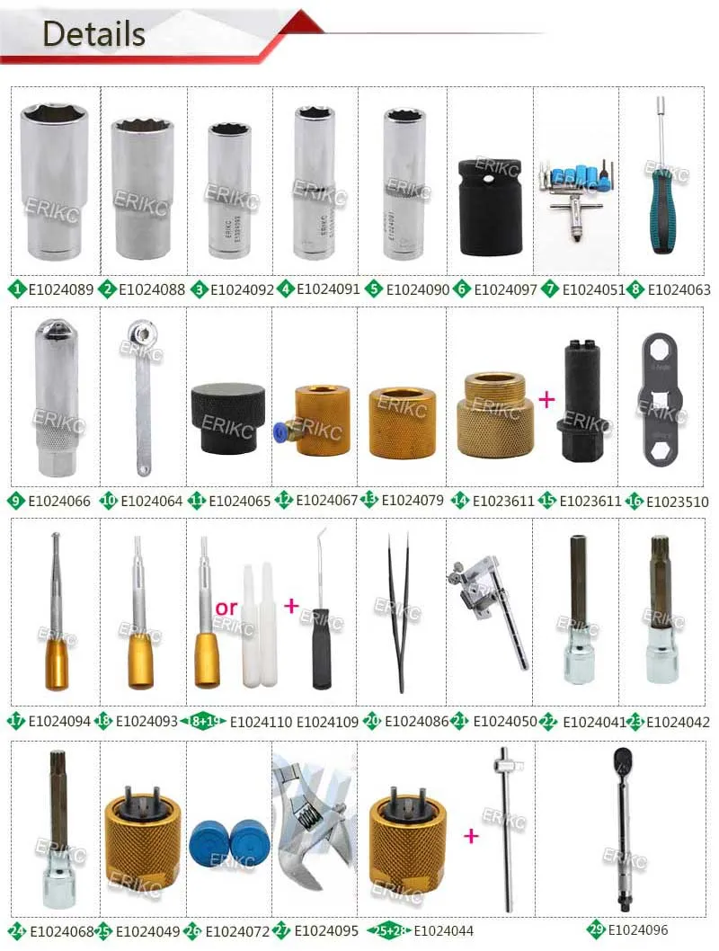 Kit de Ferramentas para Reparo de Injetores de Combustível Diesel com Sistema de Rail Comum 40 PCS