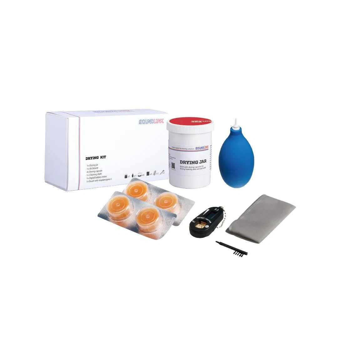 Kit de Ferramentas para Secagem de Aparelhos Auditivos para Manutenção Diária e Cuidados de Higiene