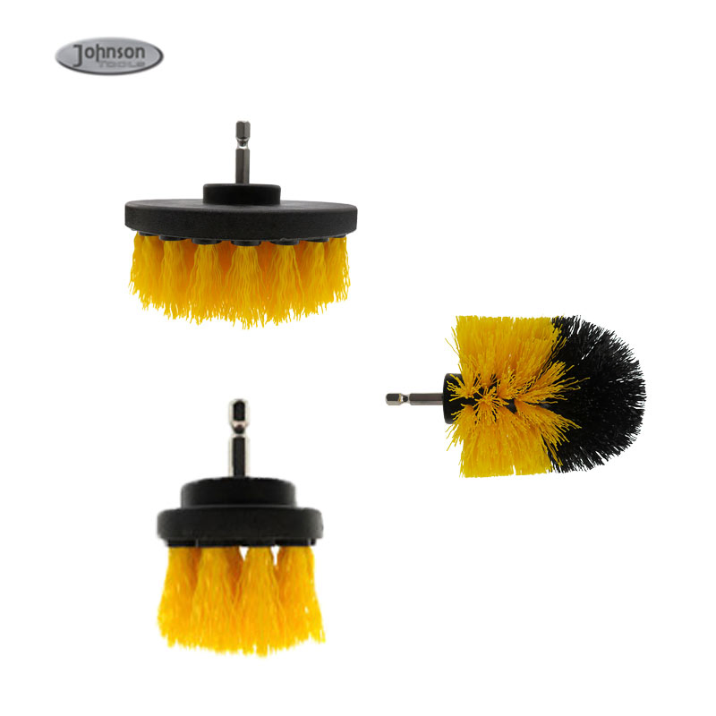 Conjunto de 3 Peças Escovas de Escova Amarela para Limpeza de Superfícies do Banheiro