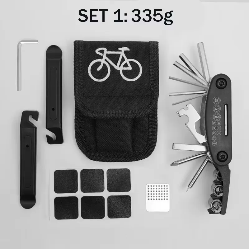 Kit de Reparação de Bicicleta com Mini Bomba e Bolsa de Selim