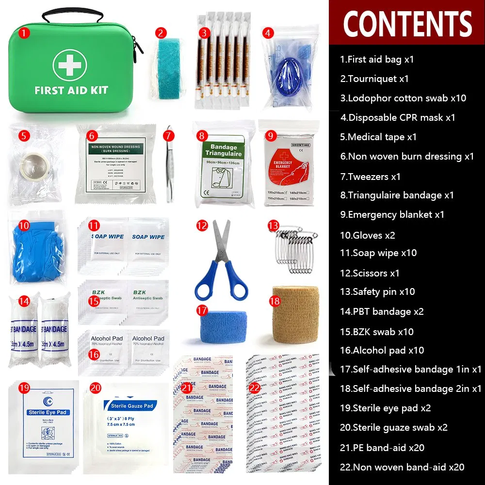 Kit de Primeiros Socorros 109 Peças Cuidados em Casa à Prova d'Água Compacto Kits Médicos de Trauma para Emergências em Casa Carro Viagem ao Ar Livre Camping Caminhadas
