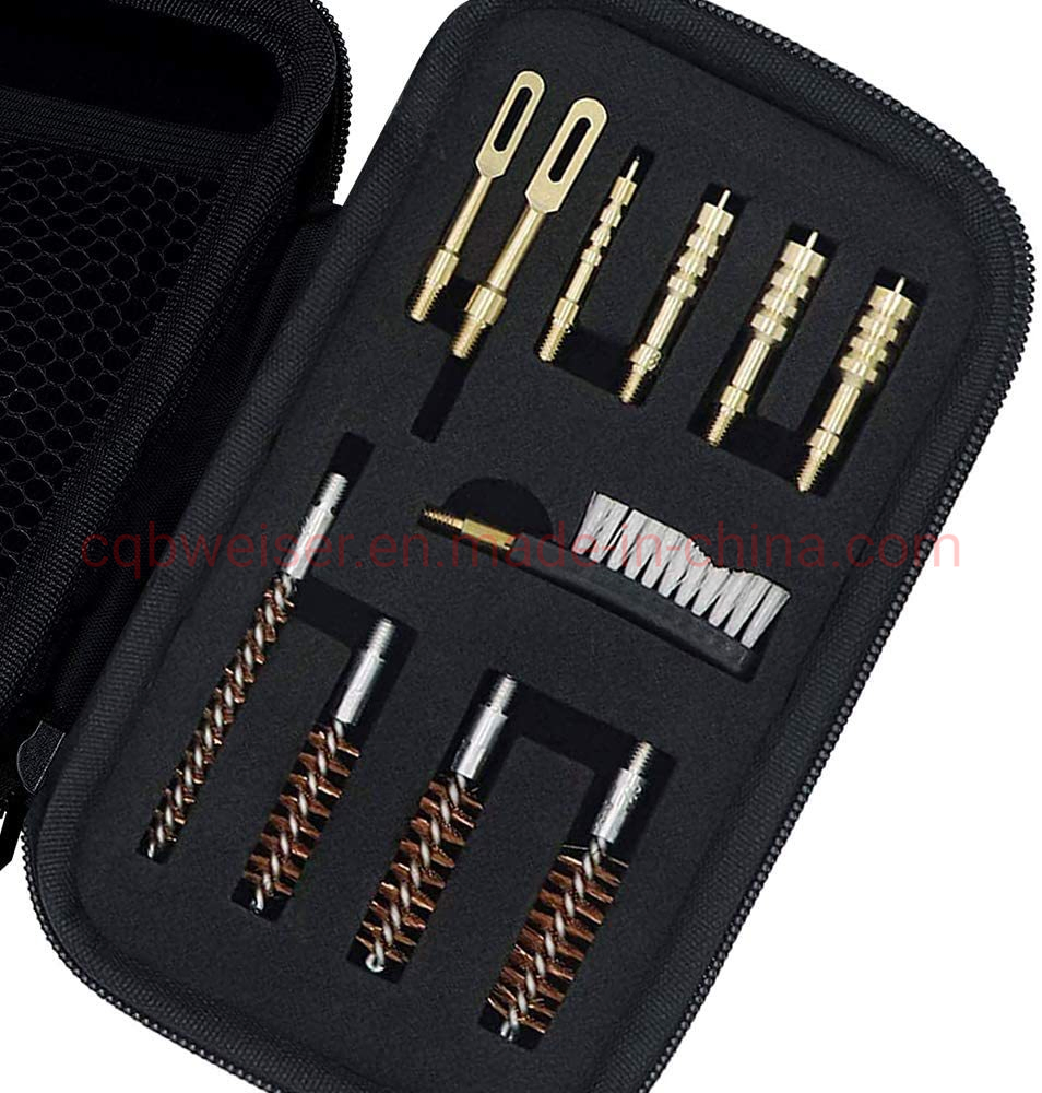 16PCS Kit Universal de Limpeza de Armas. 40.45.22 9mm Kit de Ferramentas de Limpeza de Armas de Brass com Escovas de Brass, Nylon e Plástico