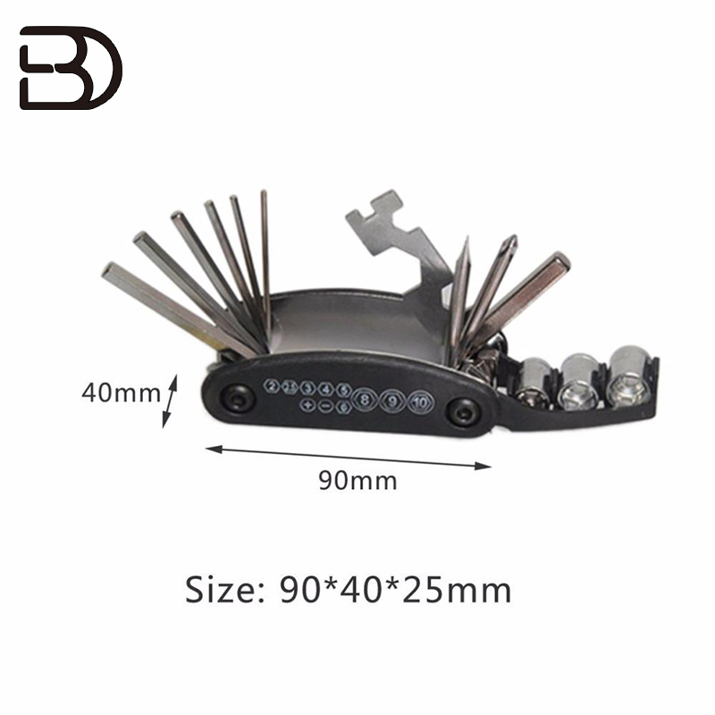 Kit de Reparação Portátil Ferramenta para Pneus de Bicicletas Ferramenta Multifuncional de Combinação Acessórios para Reparação de Bicicleta de Montanha com Bolsa
