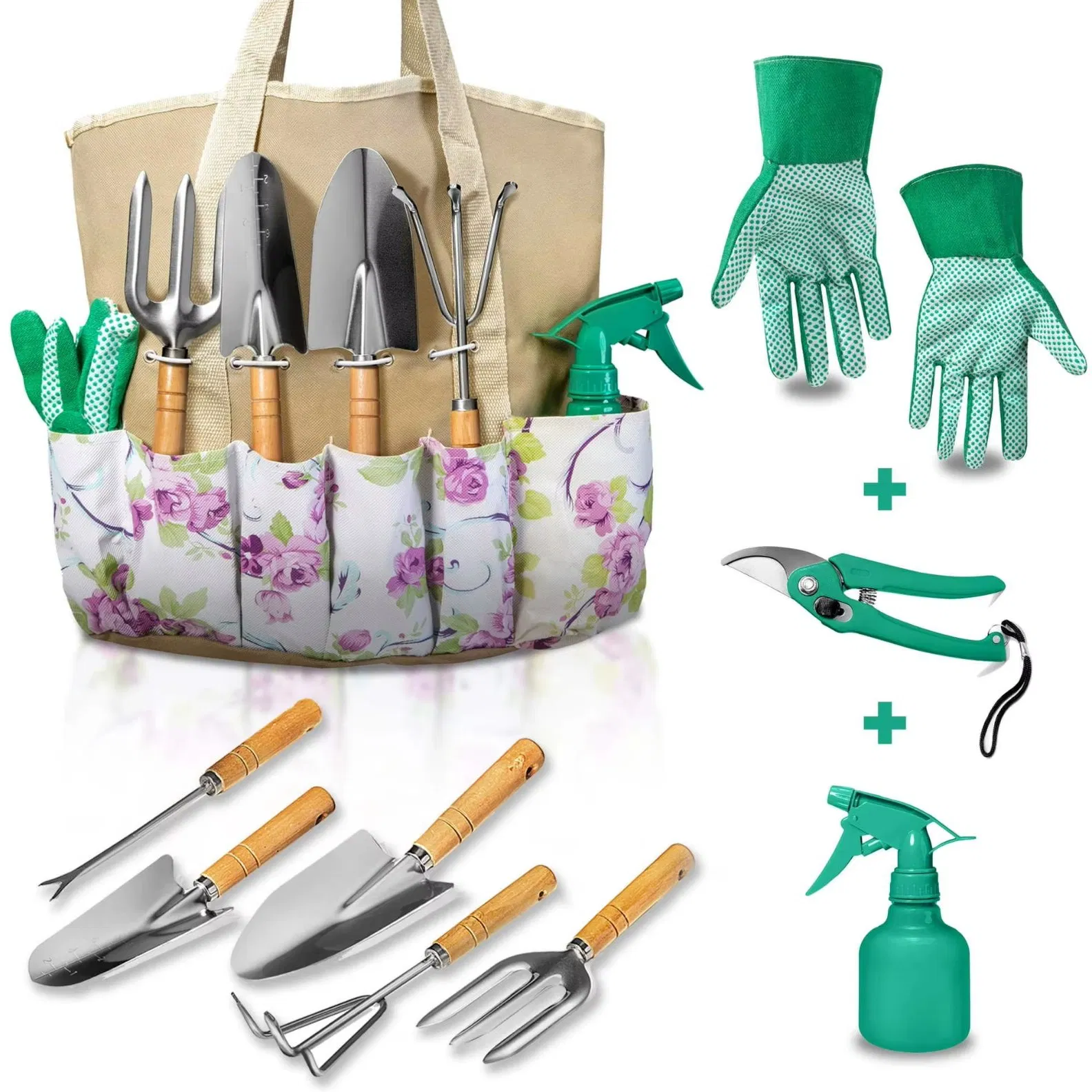 Conjunto de Ferramentas de Jardinagem para Mulheres, Kit de Ferramentas Manuais para Cavar, Conjuntos de Jardim