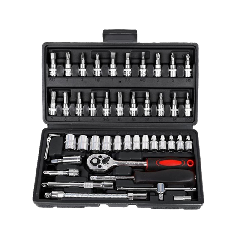 Conjunto de Ferramentas para Reparação de Carros Multi Funcional 46 PCS Conjunto de Chaves Conjunto de Ferramentas Mecânicas Conjunto de Chaves de Soquete Conjunto de Chaves de Fenda Ferramentas para Automóveis