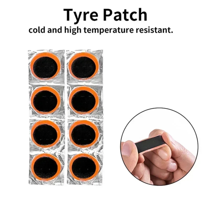 Kit de Reparação de Pneus de Bicicleta com Cola Conjunto Portátil de Reparação de Pneu com Patches, Alavancas, Lima e Cola Ferramenta de Reparação de Câmara de Ar para MTB e Bicicleta de Estrada