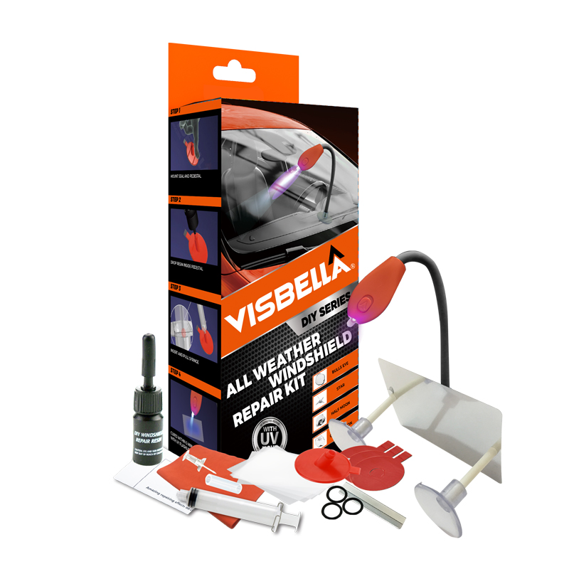 Kit de Ferramentas para Reparação de Para-brisa Automotivo Visbella com Luz UV