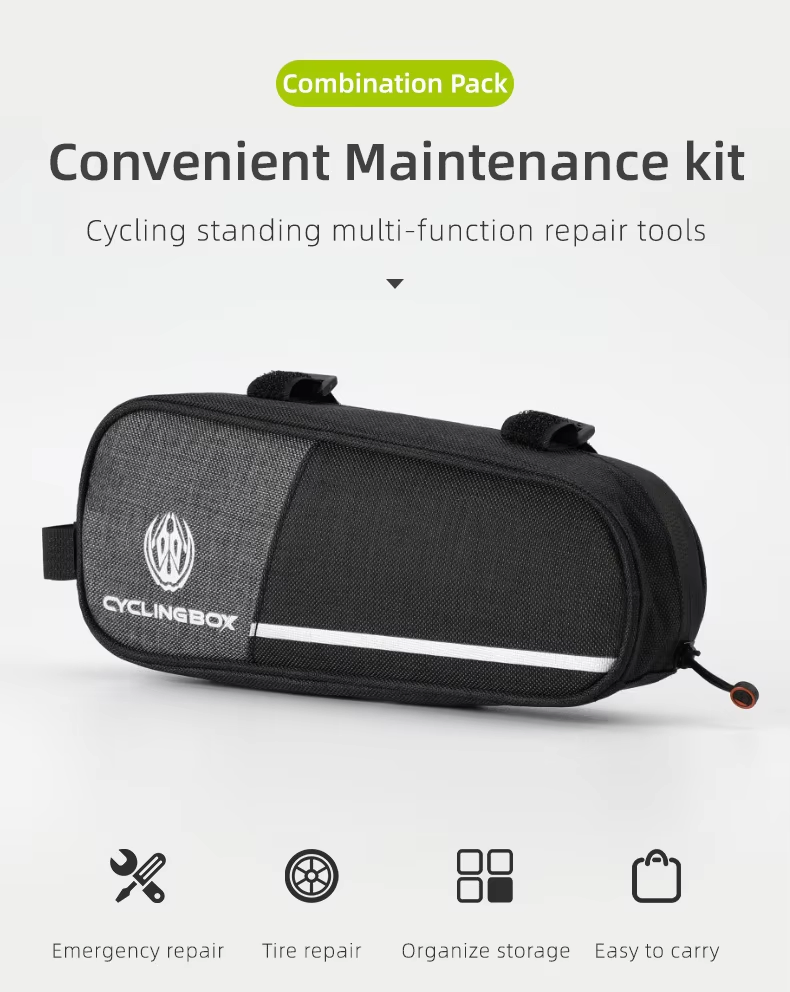 Conjunto de Acessórios Multifunção para Bicicleta, Kit de Reparação de Bicicleta, Kit de Ferramentas para Pneus com Mini Bomba e Bolsa de Selim para Bicicleta de Estrada e Montanha