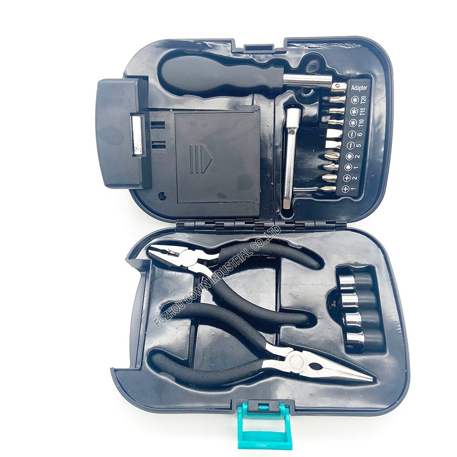 Conjunto de Ferramentas Personalizado 18 para Casa com Kit de Ferramentas para Reparos Manuais e Lanterna LED
