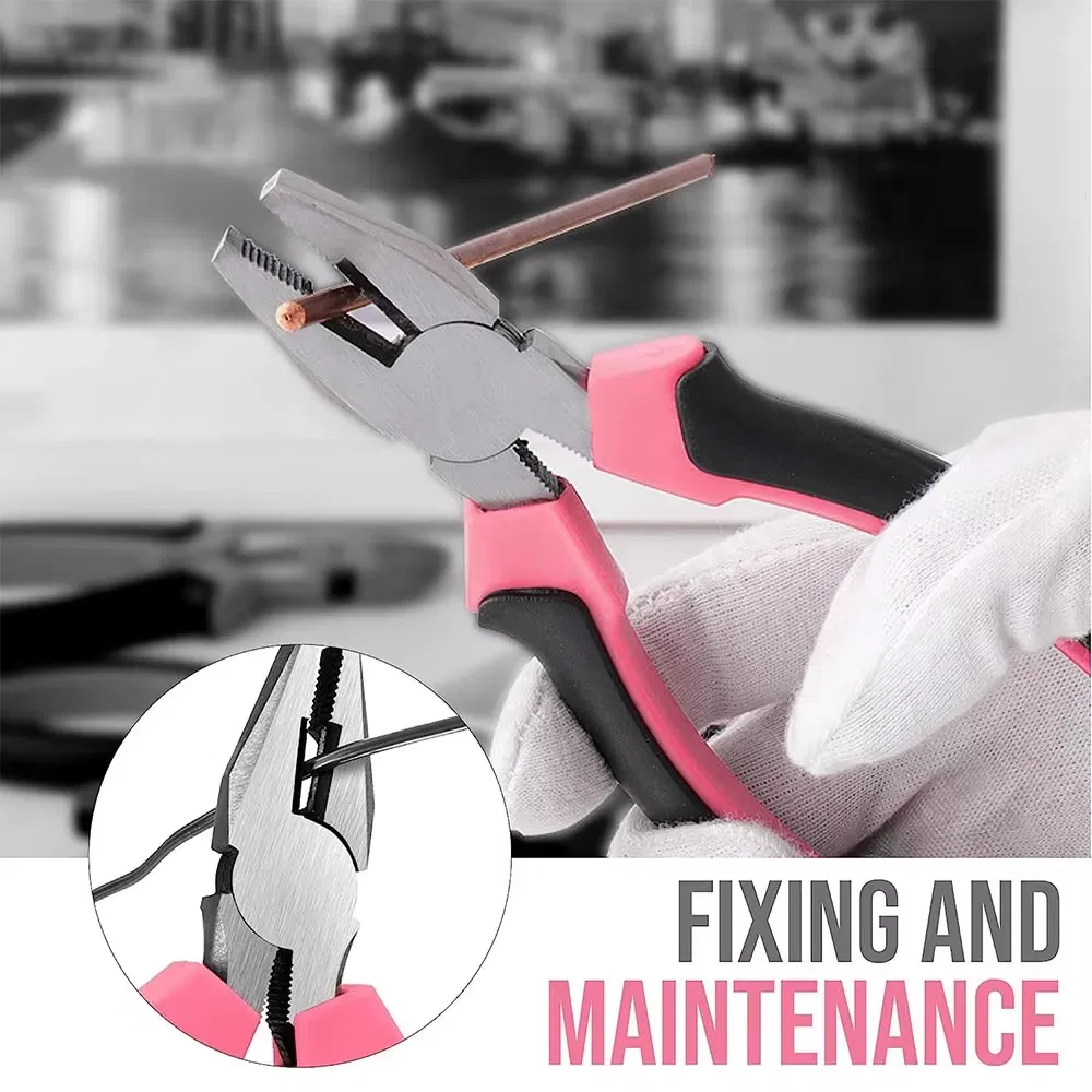 24PCS Conjunto de Ferramentas Manuais para Casa Portátil para Reparos DIY com Martelo, Alicates, Bits de Chave de Fenda e Fita Métrica em Estojo de Armazenamento