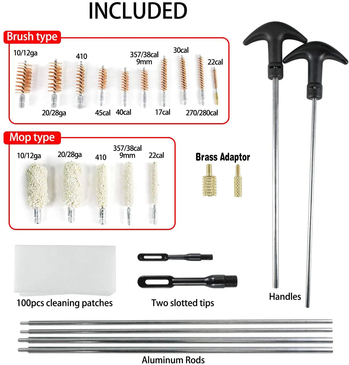 Kit de Limpeza Universal para Espingarda 28PCS com Estojo de Alumínio
