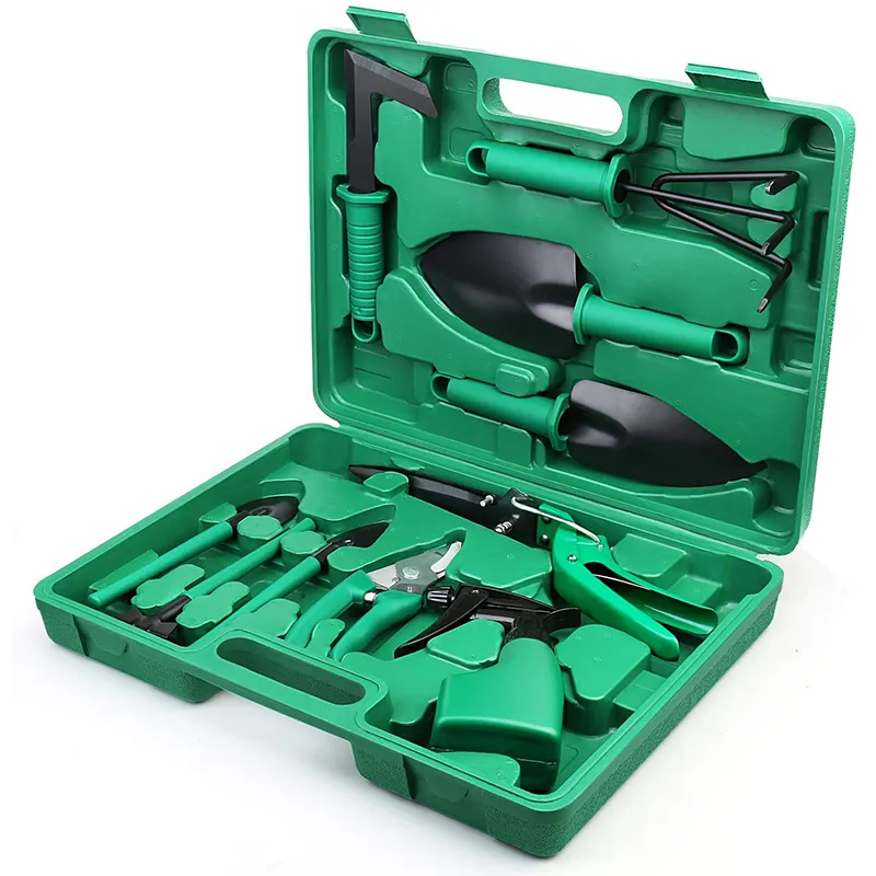 10 Conjunto de Ferramentas de Jardinagem para Mulheres e Crianças com Bolsa Multi Funcional de Alta Resistência, Conjunto de Ferramentas de Mão com Pegada Antiderrapante, Conjunto de Ferramentas para Estufa