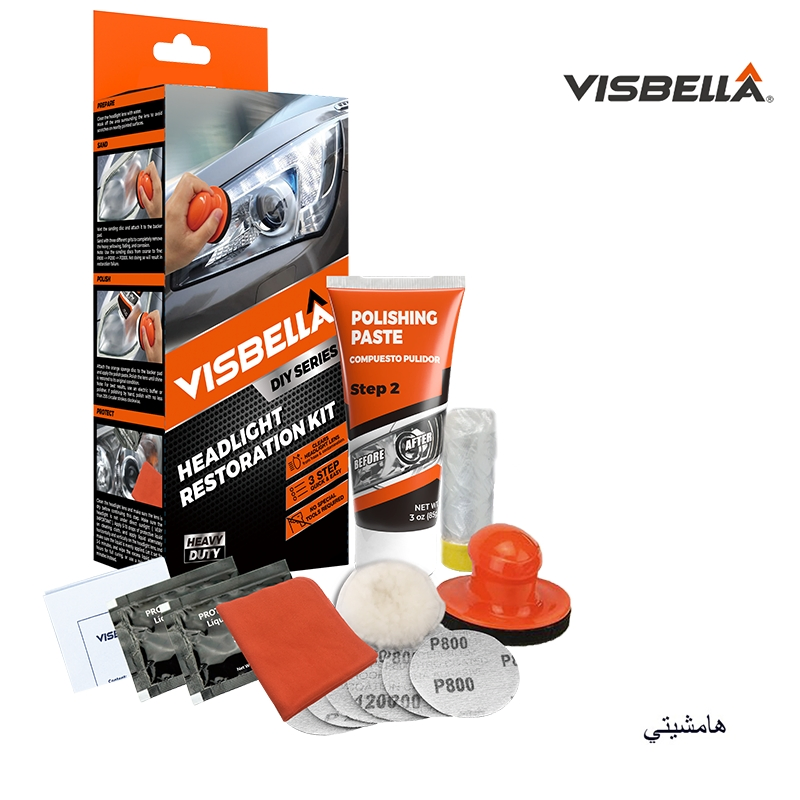 Kit/Ferramenta de Restauração de Faróis de Carro Profissional DIY