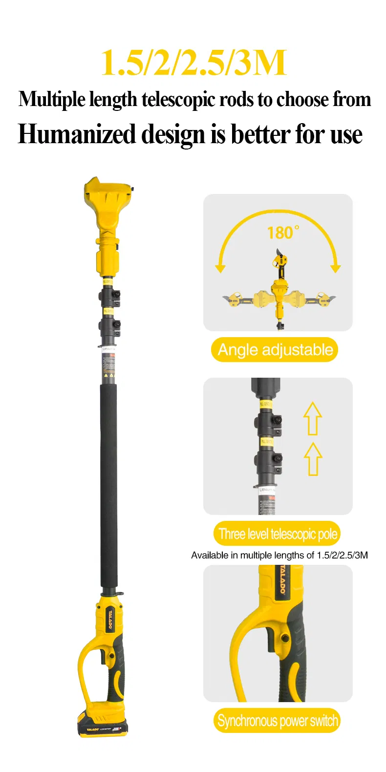 Kit de Ferramentas Elétricas Yellow Garden PRO 3-in-1 com Serra Cadeia