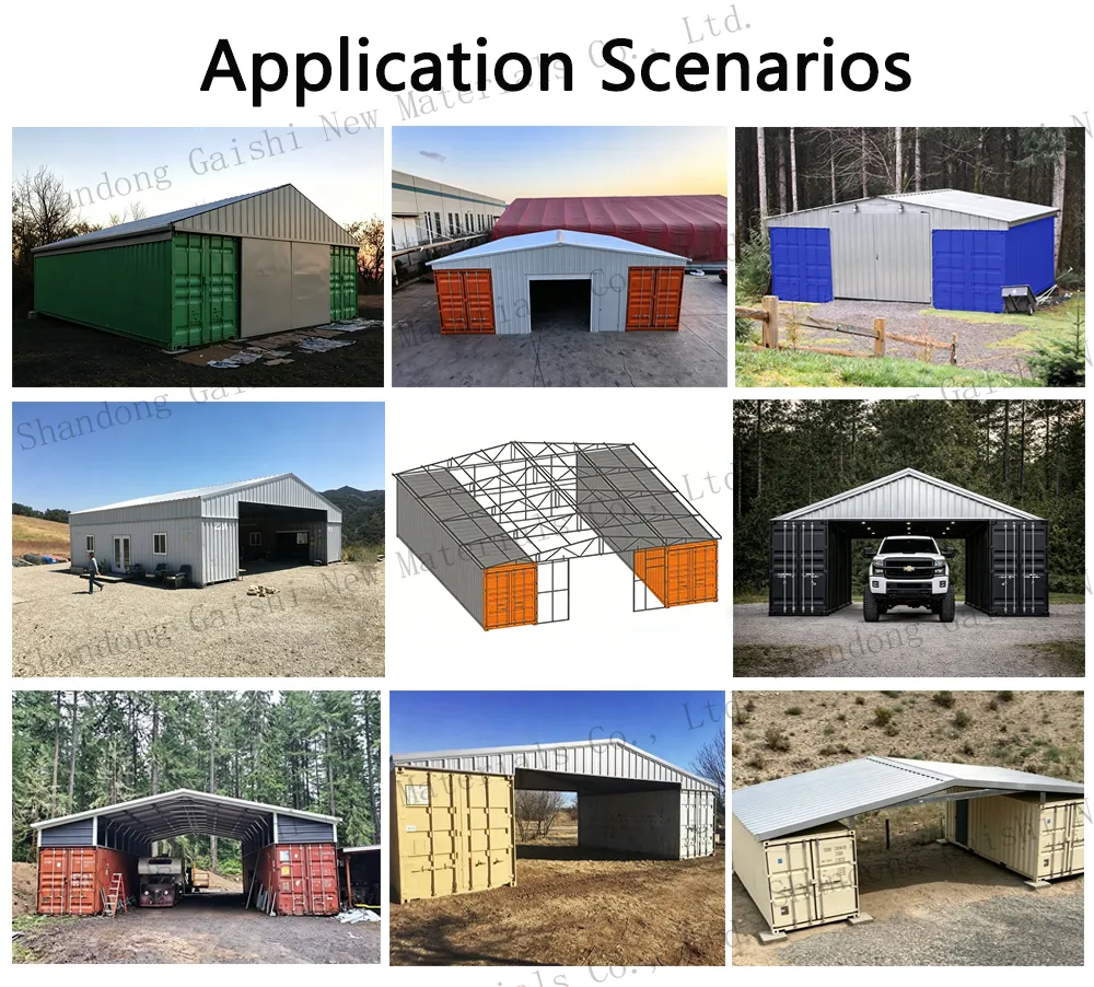 Tenda de Armazenamento para Armazém de Alta Resistência com Telhado de Aço, Cobertura para Contêiner, Abrigo de Armazenamento, Kit de Telhado para Garagem