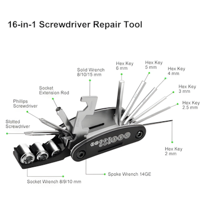 Kit de Ferramentas Mini Versátil 16-in-1 para Reparos