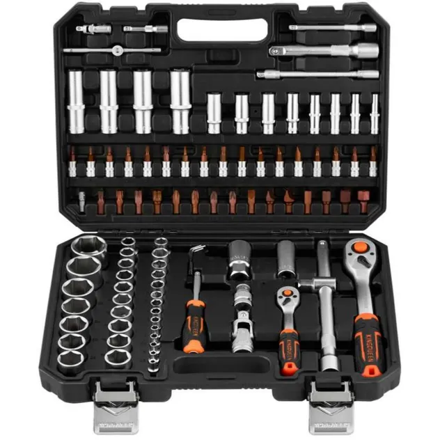 76PCS Conjunto de Ferramentas de Reparação Automotiva Durável e Resistente para Manutenção de Carros