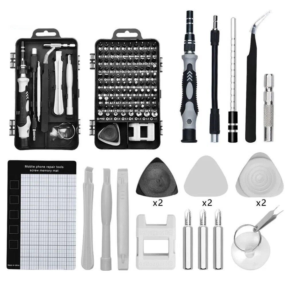 124 em Um Conjunto de Chaves de Fenda Kit de Ferramentas Ferramentas Móveis de Precisão Multi Bit Reparação de Celulares