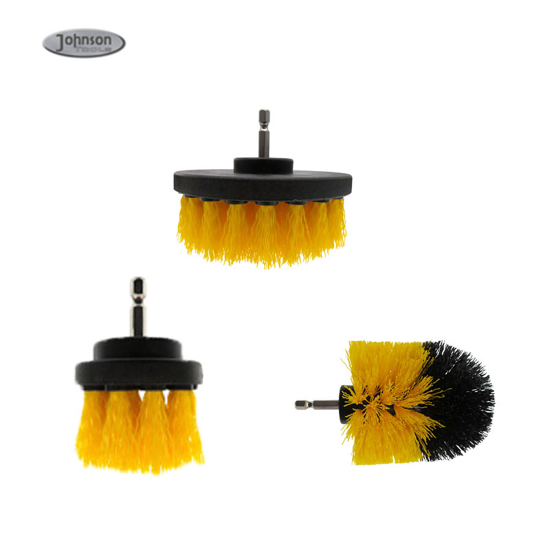 Conjunto de 3 Peças Escovas de Escova Amarela para Limpeza de Superfícies do Banheiro