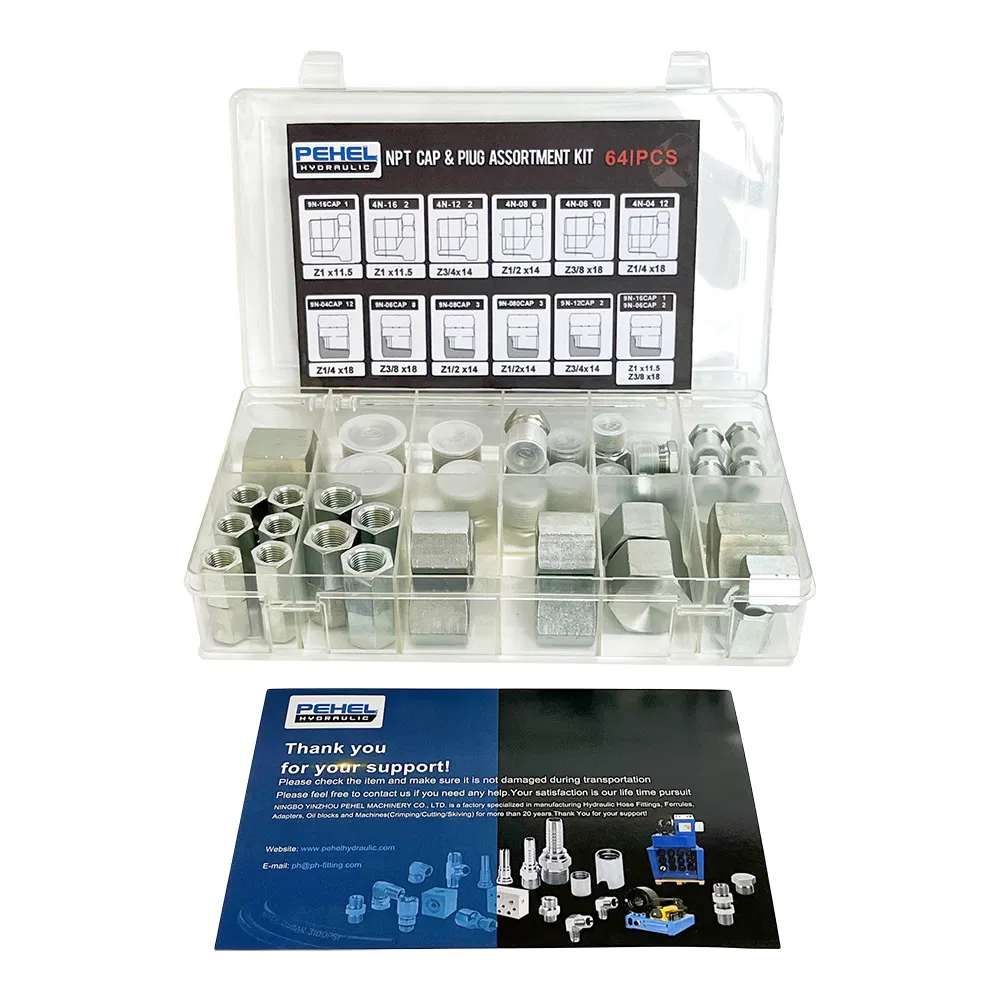 Kit de Plugue e Tampa Jic Hidráulico 64PCS para Ferramentas de Reparação de Mangueiras ISO9001