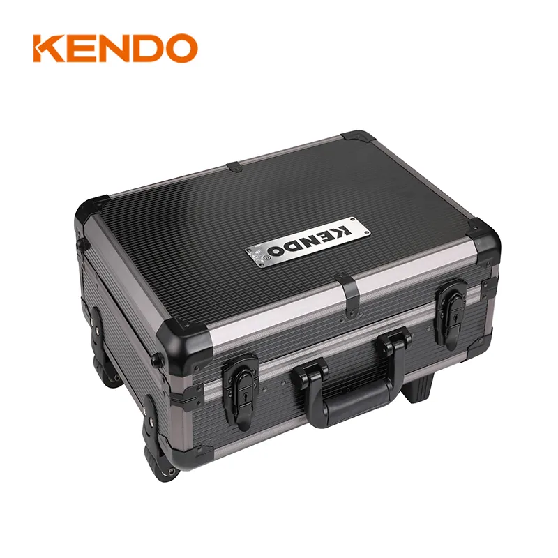 Conjunto de Ferramentas em Caixa de Alumínio Kendo 161PC para Reparos Domésticos e de Carros
