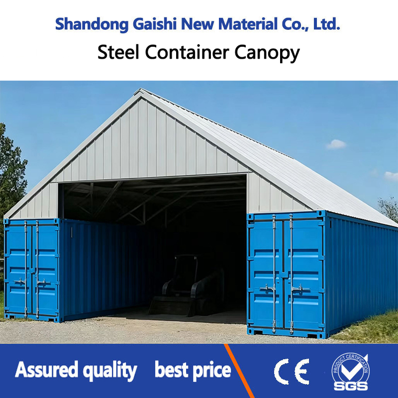Abrigo de Gable Prefabricado de Contêiner de Carga Pesada OEM ODM Q235 Cobertura de Canopy de Contêiner de Aço Kit de Telhado para Armazenamento em Armazém